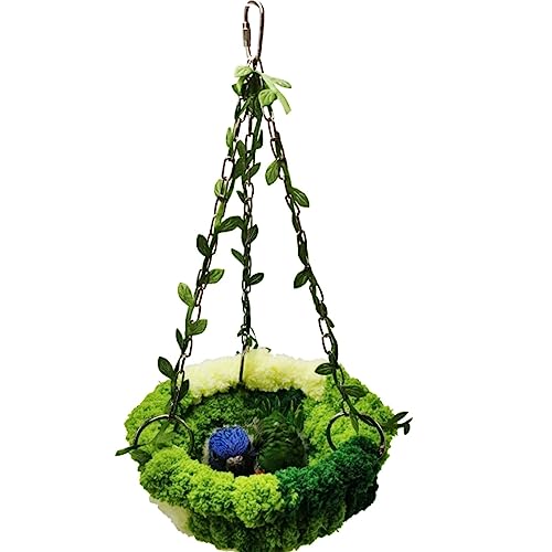 Bird Nest Hanging Hammock Bed Toy for Small Medium Pet Parrot Parakeet Cockatiel Conure Cockatoo Amazon Lovebird Budgie Finch Canary Hamster Rat Gerbils Chinchilla Cage Stand Perch (Multicolor) - color: Multicolor
