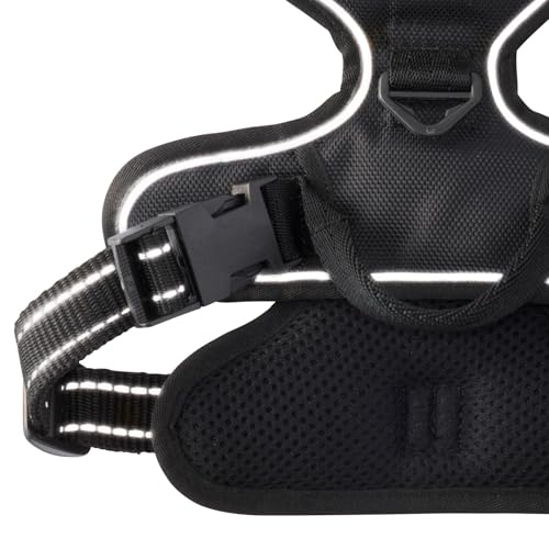 Pet Passion MAX - THE Hardy Reflective Harness, Black, X-Small - color: BLACK, size: X-Small (5-12 lbs)