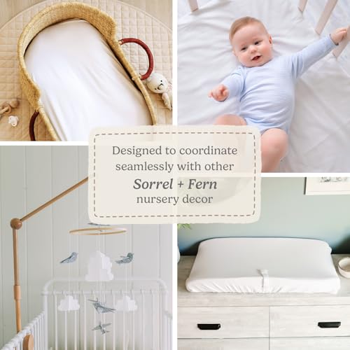 Pack N Play Sheets Fitted for Graco Pack and Play Mattress - 2-Pack Mini Crib Sheets 38x26 - Ultra Soft Organic Cotton Blend, Safe Snug Baby Playpen Sheet Baby Boys & Girls (Moonlit White) - color: Moonlit White