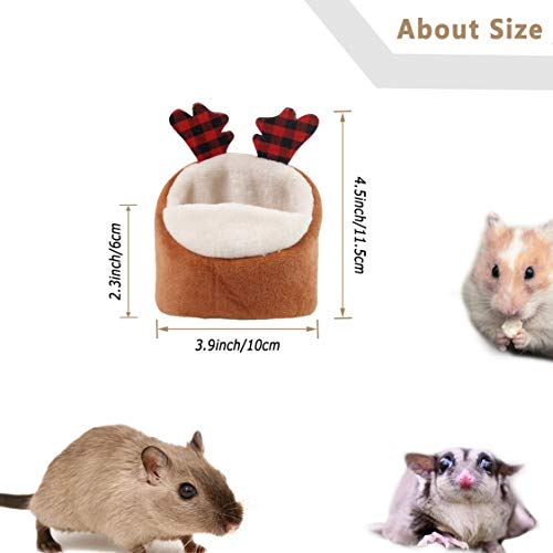 Soft Small Pet Bed, Hamster Nest Pouch Cute Mouse House Hammock Sugar Glider Hideout Cage Accessories, Bedding for Gerbil Degu Golden Bear Hedgehog