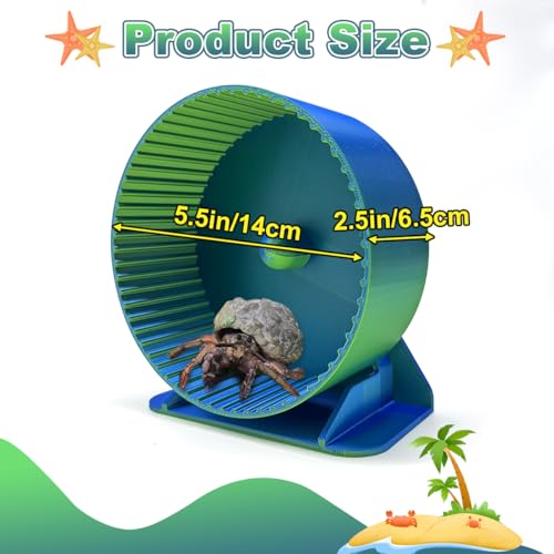 Hermit Crabs Running Wheel Toy - Silent Running Wheel for Hermit Crab Tank Accessories - Small Animal Wheel for Hermit Crab Hamster Gerbils