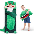 iPlay, iLearn Kids Dinosaur Sleeping Bag, Toddler Boys Daycare Dino Nap Mat | 2 In 1 Plush Animal Slumber Bag, Green Pillow, Happy Travel Sleepover Preschool Birthday Gift for Age 3 4 5 6 7 8 10 12 Child - style: Dinosaur