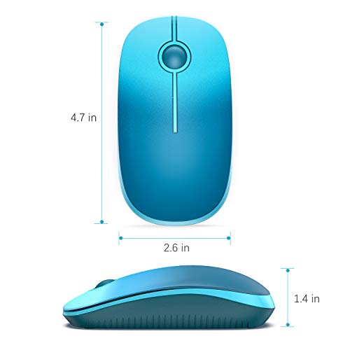 VssoPlor Wireless Mouse, 2.4G Slim Computer Laptop Mouse, Gradient Blue | Portable Mouse, Plug & Play USB Nano Receiver, Quiet Silent Optical Mice for Notebook, PC, Laptop, Computer, Windows, Mac - color: Gradient Blue