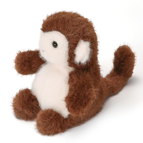 Cute Monkey Stuffed Animal Plushie Soft Plush Gift for Kids 6” | Palm-Sized Monkey Plush Toy, Desk Decor, Birthday Christmas Valentine’s Day Gift for Girls Boys Girlfriend Boyfriend - color: Monkey