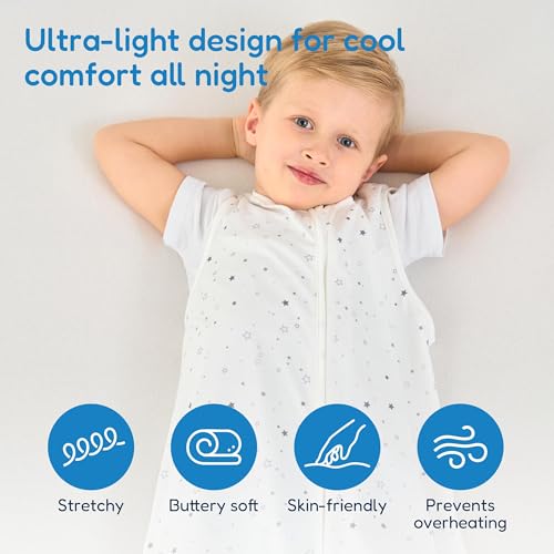 TotAha Toddler Sleep Sack 2T-4T, Soft Wearable Blanket Baby Sleep Bag, Light 0.5 TOG or Medium-weight 1.0 TOG Sleeping Sacks - color: Greystar, size: 2T-4T