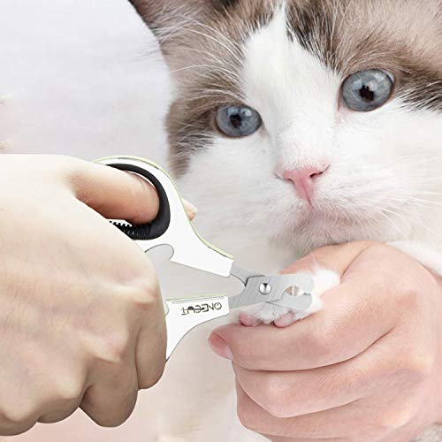 Pet Nail Clippers, Update Version Cat & Kitten Claw Nail Clippers for Trimming, Professional Pet Nail Clippers Best for a Cat, Puppy,Rabbit, Kitten & Small Dog,Sharp & Safe (Black) - color: Black