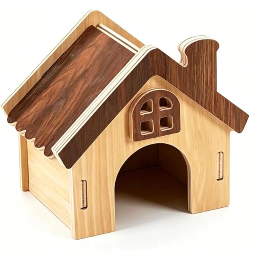 Hamster Wooden House, Tiny House for Hamster, Mice, Gerbils, Lemmings