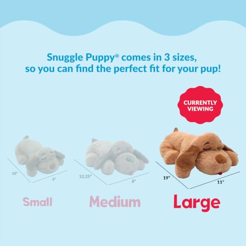 Snuggle Puppy Heartbeat Puppy Toy for Large Breeds, Plush Dog Toy with Real-Feel Pulse and Heat Pack for Crate Time, First Nights, and Rest - Biscuit - color: Large Breed Biscuit
