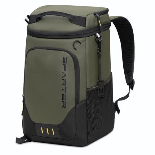 SPARTER Backpack Cooler Insulated Leak Proof 33/49 Cans, 2 Insulated Compartments Thermal Bag, Portable Lightweight Beach Travel Camping Lunch Backpack for Men and Women - color: Olive, size: 33 Can