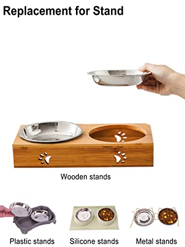 VENTION Stainless Steel Shallow Cat Food Bowl 7.3 Inch, Medium Whisker Fatigue Cat Food Dish 20.2 Fl.oz, Replacement Basic Kitten Bowls Bulk for Elevated Stand, Dishwasher Safe (Set of 4) - size: 7 3/10 Inch-Outer Dia.