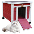 Rockever Outdoor Cat House, Rabbit Hutch Outdoor Indoor Bunny Cage | Waterproof Cat Houses For Outdoor Cats, Wooden Small Pet House And Habitats, Openable Roof