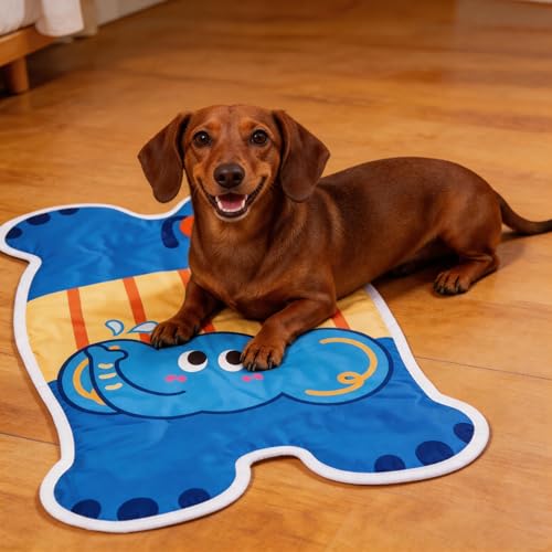 Dog Cat Cooling Mat 30"x20", Gel Self Cooling Pad for Pets Up to 45 lbs | Pets Up to 45 lbs, Waterproof Pet Cooling Bed, Scratch Resistant Fabric, Non-Slip Bottom, Crate Kennel Travel Use - color: Blue