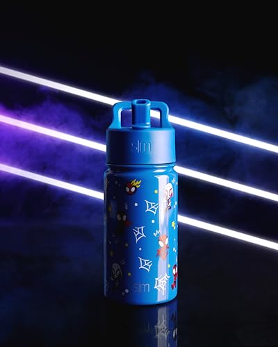Simple Modern Marvel Spidey Kids Water Bottle & Toddler Cup | 14oz | Insulated Stainless Steel Spiderman Toddler Water Bottle, Kids Tumbler with Straw | Spill Proof for School, Girls, Boys - color: Marvel-Spidey & Friends, size: 14 Ounces
