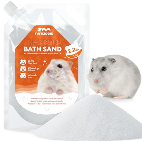 35oz Hamster Sand, Low-Dust Potty Litter | 100% natural white sand for hamster bath. Low-dust potty litter for gerbils, Syrian mice & other small animals. - color: White, size: 2.2LB