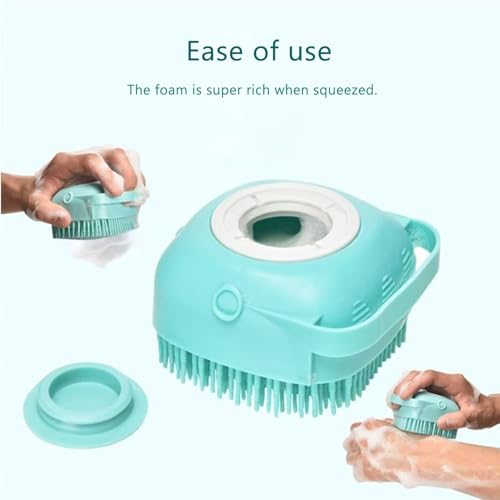 Pets Bath Brush | Scrubber for Bath | Dog Shampoo Brush | Dog Washing/Shower Brush, Suitable for Short/Long Haired Dogs, Dog Brush for Shedding, Bathing, Massaging & Grooming (blue) (blue)