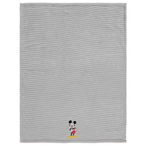 Disney Mickey Mouse Soft Baby Blanket - Flannel Fleece Blanket for Baby Girls/Boys, Plush Crib Stroller Nursery & Daycare Blankey, Good Mouse/Grey - color: Mickey Good Mouse