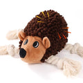 Dog Squeaky Toys for Dogs - Hedgehog Mop Plush Interactive Rope Toy, Durable Chew Toy with Squeaker and Crinkle for Small to Large Dogs, Tug of War Pet Toy for Puppies & Aggressive Chewers - color: Brown3