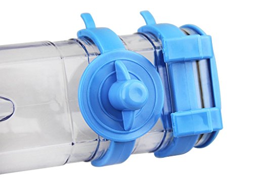 BXT Automatic Pet Water Bottle for Dogs Cats Rabbits Ferrets, 13.5 oz Capacity Rear-Filling Water Feeder Hanging No-Drip Water Drinking Holder- Keep Your Pet Hydrated (Blue)