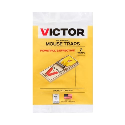 Victor Mouse Traps, 12-Pack Plastic Pedal Snap Traps, FSC Certified Wood | Indoor Rodent Control Reusable Mousetraps for Mice Pest Control Effective Instant Kill - style: 12 Plastic Pedal Traps