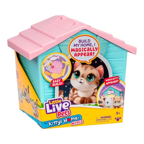 Little Live Pets My Kitty's Home Mini Playset, Mystery Kitty Plush Reveal, Build and Decorate Toy Pet Carrier, Repeat Play, Cat House Toys for Kids 5+ - style: Kitty's Home Mini