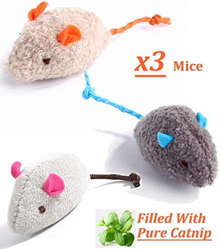 12 Pack Catnip Toys for Cats, Silvervine Sticks, Catnip Balls, Cat Nip Mice, Kicker Toys, Silver Vine Organic Chew Toys, Kitten Teething Toy,Interactive Enrichment (Green)