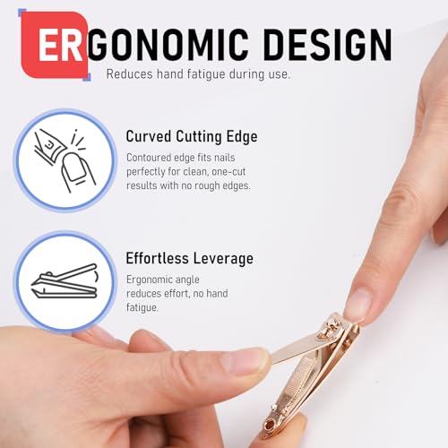 firiKer Nail Clippers with Nail File,Fingernail Clipper,Toe Nail Clippers | Nail Clipper Set ( Rose Gold), Large for Toenails,Small for Fingernails, Used Separately, Ideal Gift for Men and Women - color: Rose Gold