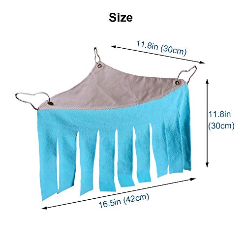 RIOUSSI Guinea Pig Hideout Hideaway Corner Fleece Toys Cage Accessories | Reversible Sides | Soft Fleece Fabric | Come with Hooks | Guinea Pig Hammock for Small Animals | Black Leaves, Triangle - color: Black Leaves