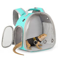Lizard Carrier Backpack with Security Printing Harness Leash Set, Reptile Bearded Dragon Space Capsule Astronaut Clear Bubble Window Travel Carrier for Small Animal Guinea Pig(Green, Security Harness) - color: Green