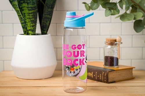 Silver Buffalo Powerpuff Girls We Got Your Back, Water Bottle, 28oz | Bubbles, Buttercup and Blossom, Includes Screw-On Lid, 0.83 Liters - color: Powerpuff Girls, size: 28 Ounces
