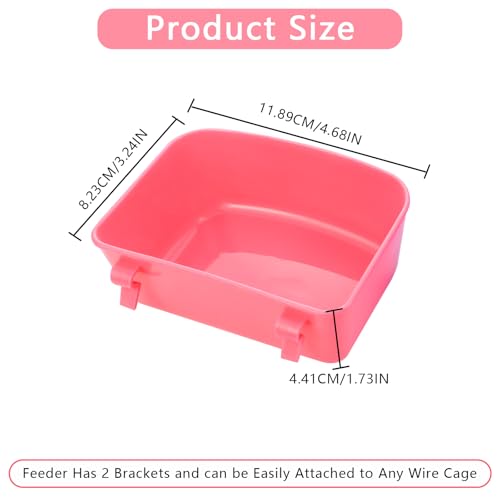 4 PCS Cage Cups Rabbit Feeder Waterer, Chicken Birds Feeders Hanging, Food and Water Container for Pet, Bath Water Bowl Universal for Birds Hamsters Rats Rabbit Guinea Pig Small Pets (Blue, Pink)