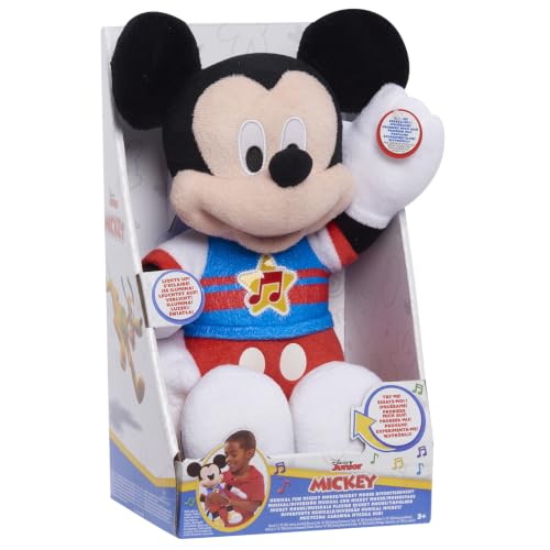 Disney Junior Mickey Mouse Funhouse Singing Fun Plush (Styles May Vary) | Lights and Sounds, Interactive Plush, Sings the "Hot Dog Song" or "The Wiggle Giggle" Song