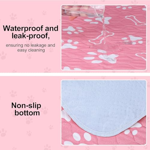 BEAUTYZOO Washable Pee Pads for Dogs, 18'' x 24" Reusable Puppy Pee Pads Super Absorbent Leakproof Dog Training Pads, 2 Pack Non-Slip Potty Pads for Small Medium Dogs Whelping Pads Litter Mat, Pink - color: Pink, size: 18 X 24 Inch (Pack of 2)