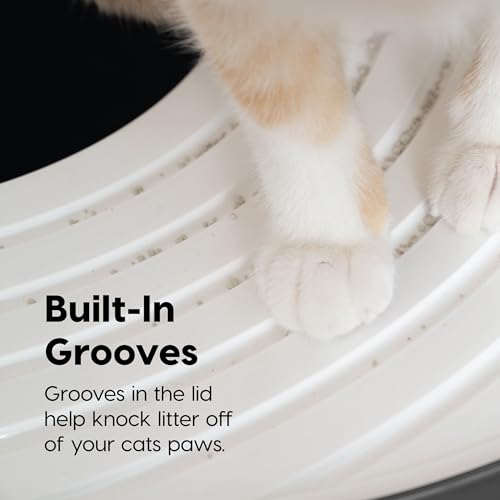 IRIS USA Large Top Entry Cat Litter Box, Hooded Privacy, Dark Gray/White | Dog-Free Zone, Enclosed Top Access, Dog Proof Pan, Mess Containment System, Odor Trapping, Reduced Tracking - color: White/Gray, style: Top Entry