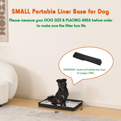 HQ4US 4LEGS Small Portable Dog Pee Pads Holder for Travel, Puppy Pad Holder Foldable Liner Base 23''x15'' Training Pad Holder with Fixing Clips, Dog Litter Box Waterproof, Easy Clean,Indoor Dog Potty - size: S 23'' x 15'' for Dog＜ 19" Length