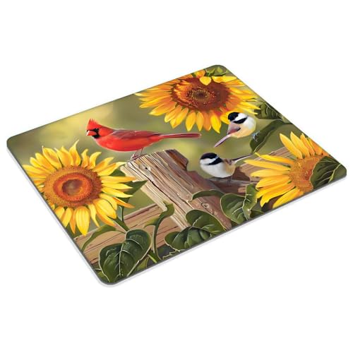 Sunflowers and Songbirds Mouse pad Customized Mousepad Non-Slip Rubber Base Mouse Pads for Computers Laptop Office Desk Accessories Mouse pad - color: Sunflowers and songbirds