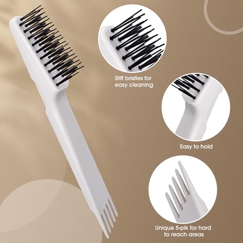 Yaomiao 2 Pcs Hair Brush Cleaner Tool 2-in-1, Gray Hairbrush Cleaner for Removing Hair Dust, Mini Comb for Removing Dirt, Home Salon Use - color: Gray
