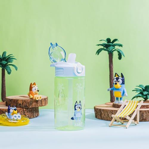 Zak Designs Bluey Sage 16oz Leak-Proof Straw Kids Water Bottle - color: Bluey (Bluey & Bingo), size: 16 Ounces
