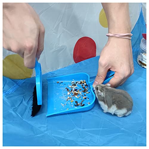 WishLotus Mini Dustpan and Brush Set, Portable Exquisite Pet Waste Cleaning Kit, Hamster Sand Scooper Cage Cleaning Tool for Small Pets Guinea Pigs Hedgehogs Hamsters Chinchillas Rabbits (Dark Blue) - color: Dark Blue