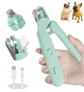 2-in-1 Dog Nail Grinder & Clippers with Dual LED Lights, Electric Pet Nail Trimmer with Safety Guard, USB-C Rechargeable Grooming Tool for Cats and Dogs of All Sizes Green - color: green
