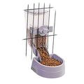 Oncpcare 1L Rabbit Cage Automatic Feeder Food Dish Small Animal Bin Feeder with Lid for Bunny Cat Ferret Chinchilla Guinea Pig - color: Purple