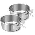 Dog Bowl Stainless Steel Dog Bowls Pet Hanging Food Water Bowl Cage Feeding Cup Feeder for Dogs Cats Rabbits Birds Small Animal (Small (2pcs) | Rust-resistant, detachable bracket for easy cleaning & refilling, no spill, for dogs/cats/rabbits/birds cage ke
