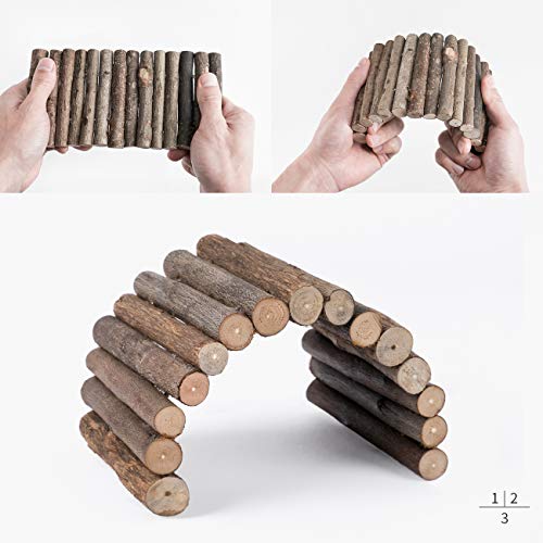 Niteangel Wooden Ladder Bridge, Hamster Mouse Rat Rodents Toy, Small Animal Chew Toy - size: 8.4'' x 3.9''