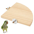 6.7 Inch Fan-Shaped Perch Bird Platform, Natural Wood Flat Perches for Bird Cages, Parrot Perch Corner Stand, Small Parrot Stand Animal Cage Accessories for Hamsters Gerbils