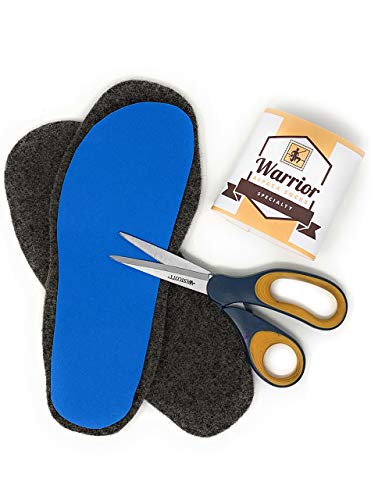 WARRIOR ALPACA SOCKS - 100% Alpaca Wool Felted Insoles & Liner Inserts for Shoes & Boots, Men & Women, 1 Pair - Cut to Size - Made in USA (Large) - size: Large