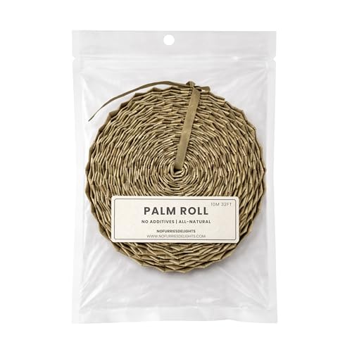 Chews, 100% All Natural Palm for Rabbit Hamster Guinea Pig Chinchilla Pet Rat Mice Gerbil Bird, Healthy Enrichment Boredom Buster Molar Chew Shredder Palm Roll 32ft