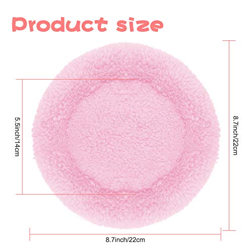 BWOGUE Hamster Bed, Round Velvet Sleep Pad for Guinea Pigs and Rats, 8.7 in | Round Mat for Small Pets, Soft Velvet, Machine Washable, Cage & Home Use, Hamsters Guinea Pigs - color: Pink