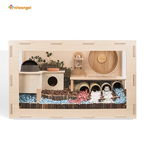 Niteangel Bigger World - MDF Aspen Terrarium for Hamster Gerbils Mice Lemming Degus or Other Small-Sized Pets(30 x 15 x 17.7 inches, Burlywood) - size: 30.0"L x 15.0"W x 17.7"H