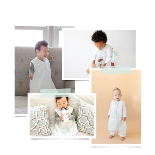 Dreamsuit Walker Toddler Sleep Sack with Feet and Legs, 2T-3T | 70% Rayon Made from Bamboo, 30% Organic Cotton, 0.8 TOG Summer, 2-Way Zipper, Buttery Soft Wearable Blanket, Cactus - color: (1.5 Tog) Stripes, size: 2-3T