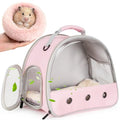 2-Pack Guinea Pig Carrier and Burrowing Bed, Portable Small Animal Cage with Clear Window, Plush and Fluffy Hideaway Pet Bed for Piggies, Hamster - color: Pink
