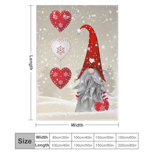 Christmas Gnome Tomte Blanket Super Soft Cozy Throw Blanket, Lightweight Fuzzy Comfy Flannel Blanket Warm Plush Throw Blankets for Couch, Sofa, Bed Travel and Camping Blanket Gifts 50"x40" - color: Christmas Gnome, size: 50"x40"